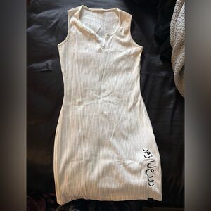 The Vanity Code White Arabic Bodycon Dress